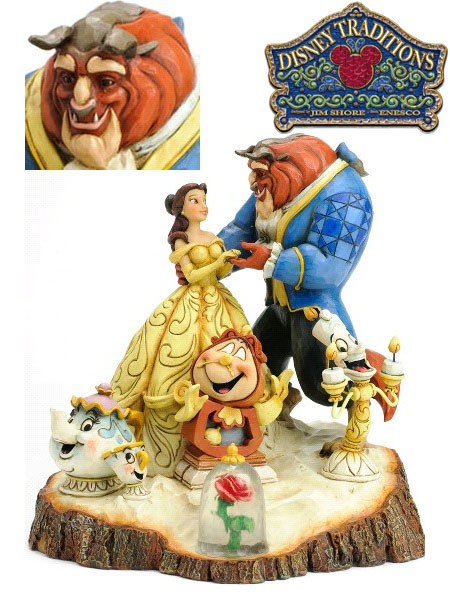 Disney Traditions Carved by Heart Tale as Old as Time Beauty and the Beast Statue